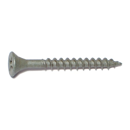 Deck Screw, #7 X 1-5/8 In, Steel, Flat Head, Phillips Drive, 5000 PK